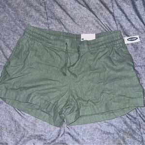 Old Navy Linen Blend Mid-Rise Shorts - Green